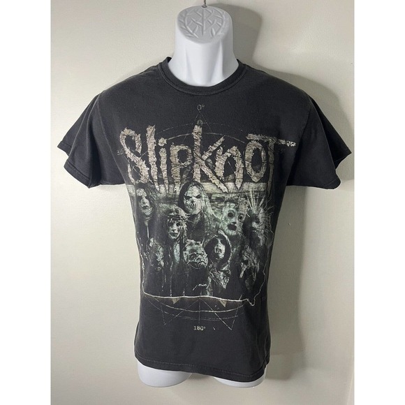 Hanes Slipknot All-Over Print Band T-Shirt (Men's Size L) cotton black type Vintage Second Hand
